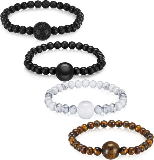 Yinkin 4 件套防恶心腕带可调节穴位按摩晕动病手环腕带防眩晕手环,可缓解恶心早晨晕车旅行晕车(优雅款式)