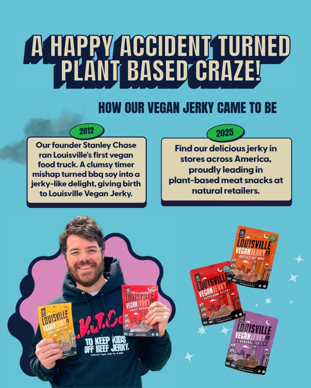 路易斯维尔纯素肉干 - 枫糖培根,2.5 盎司/袋