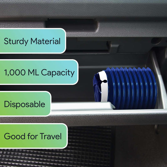 FifthPulse 一次性海军蓝呕吐袋 - 10 个装,适合儿童和成人 - 一次性呕吐袋,适用于汽车、飞机和旅行 - 适用于怀孕、晕车和恶心