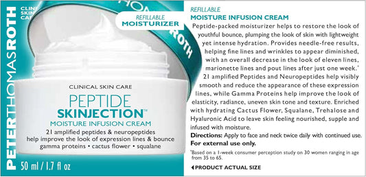 Peter Thomas Roth Peptide Skinjection Moisture Infusion Cream Cream (Refillable) Unisex-1.7 oz