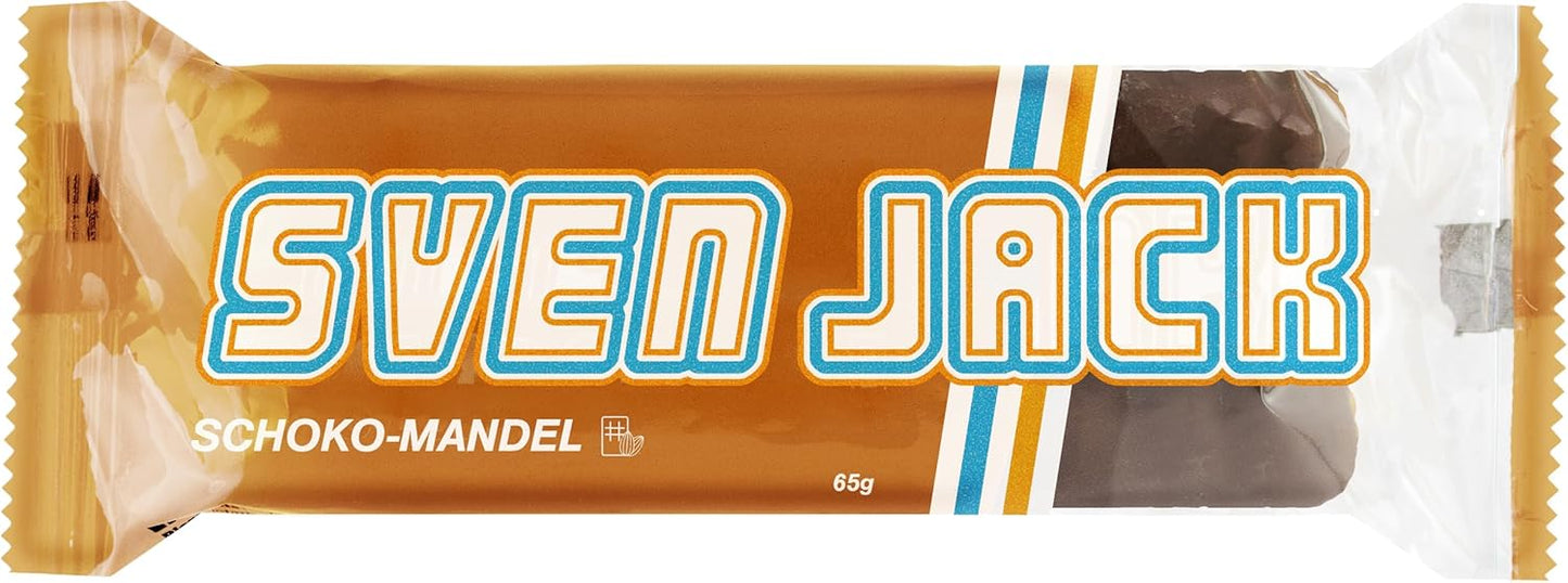 SvenJack 巧克力杏仁燕麥棒 - 20條裝 × 65克 - 純素燕麥能量棒,含巧克力和杏仁,高纖維、低糖、無麩質,適合積極生活方式的零食