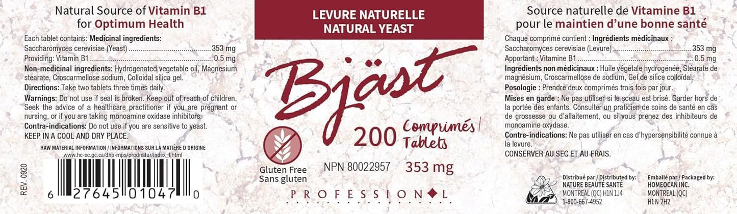 Nature Beauty Sante Bjäst Flakes, 200 Tablets 66-Day Supply - Brewer’s Yeast with Vitamin B1, Nutritional Yeast Supplement, Supports Hair, Skin & Nails, Vegan, Gluten-Free, No Artificial Additives