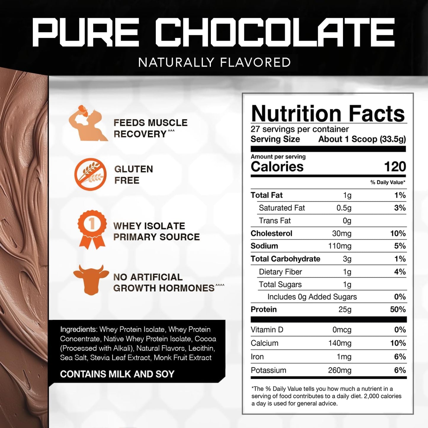 Rivalwhey Natural Pure Chocolate 2Lbs