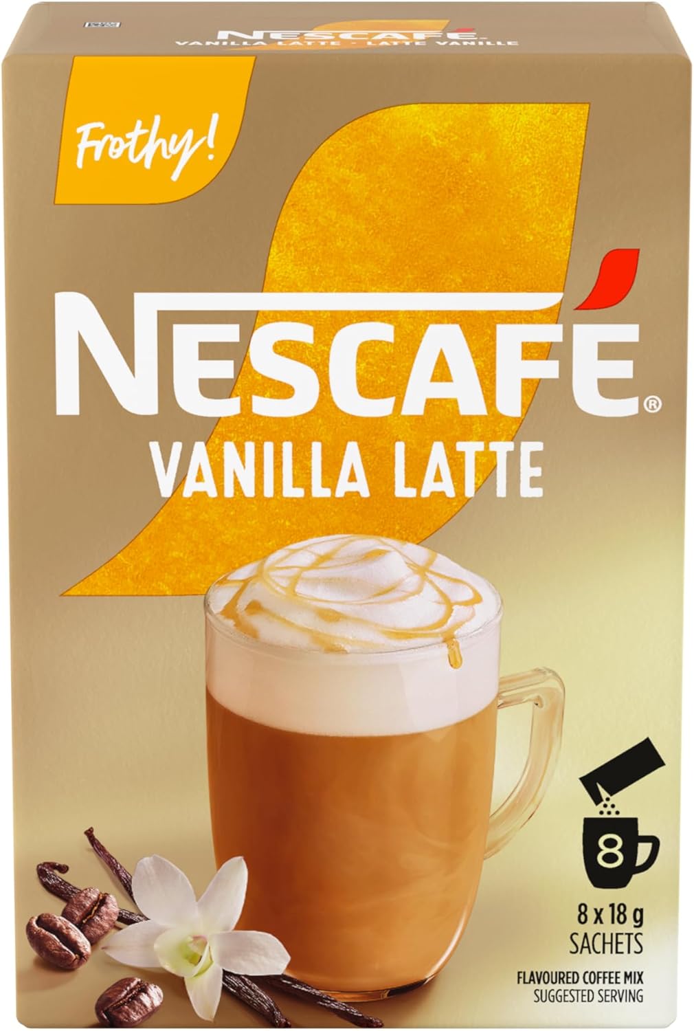 雀巢金牌香草拿铁速溶咖啡,48 袋,8 包(6 包)
