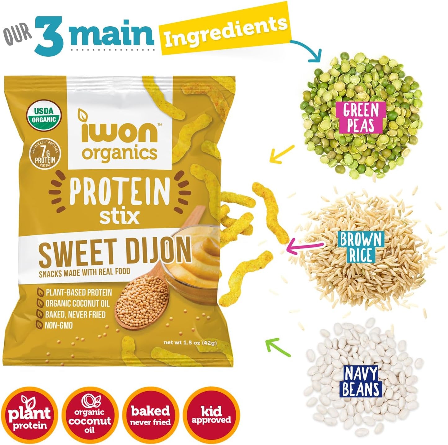 IWON Organics 甜第戎风味蛋白棒,8 支