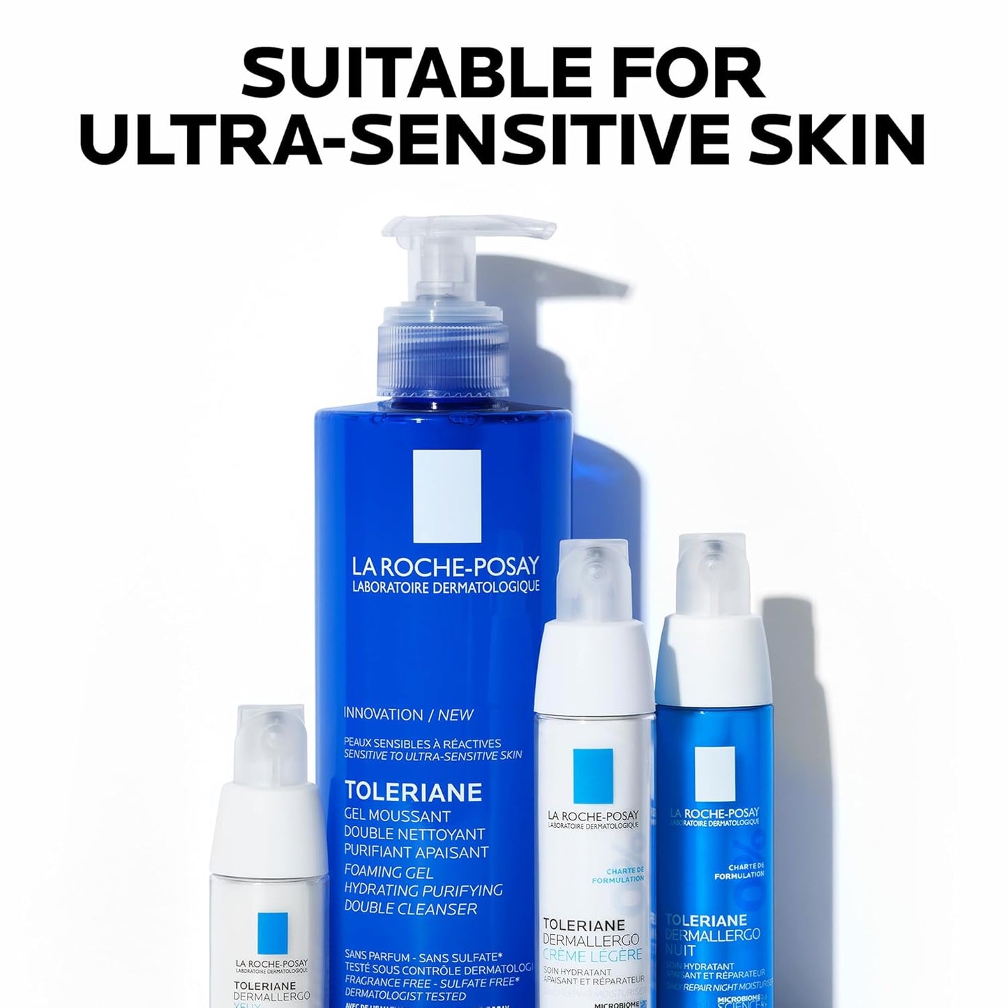 La Roche-Posay Face Wash with Glycerin, Toleriane Purifying Foaming Double Cleansing Gel, Face Wash for Sensitive to Ultra-Sensitive Skin, Fragrance Free, Paraben Free, Oil Free, 400mL