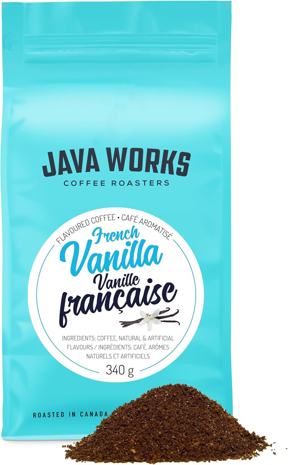 Java Works Coffee 法式香草味咖啡粉*研磨*,340 克