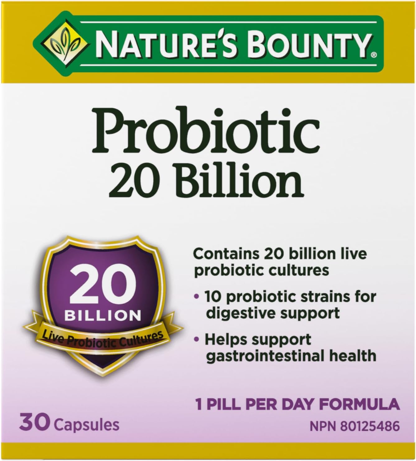 自然之宝益生菌,200亿活性菌,消化支持,胶囊,30克