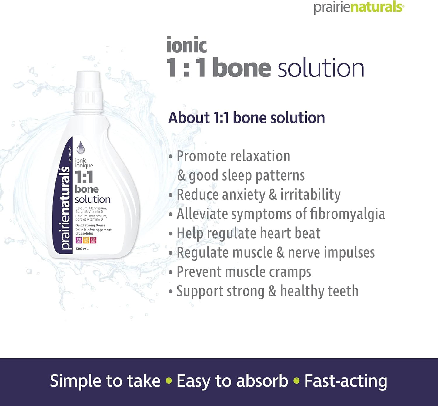 Prairie Naturals Liquid ionic Bone Solution 1:1-500 mL