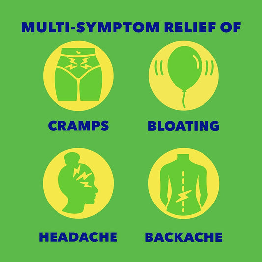 Midol PMS 强效止痛药,快速缓解经前期症状,如烦躁、腹胀、痉挛、乳房胀痛、背痛、头痛和肌肉酸痛(40 粒胶囊)
