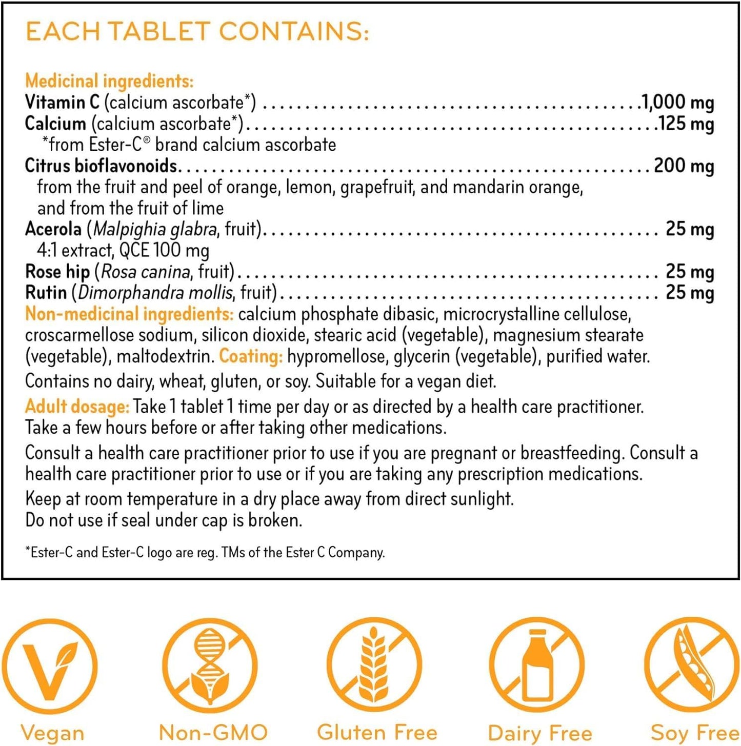 Sisu Ester-C 1000mg 片剂,24 小时免疫支持,酸性较低,比其他形式的维生素 C 更易吸收和保留,210 T,纯素,非转基因,无麸质,无乳制品,无大豆