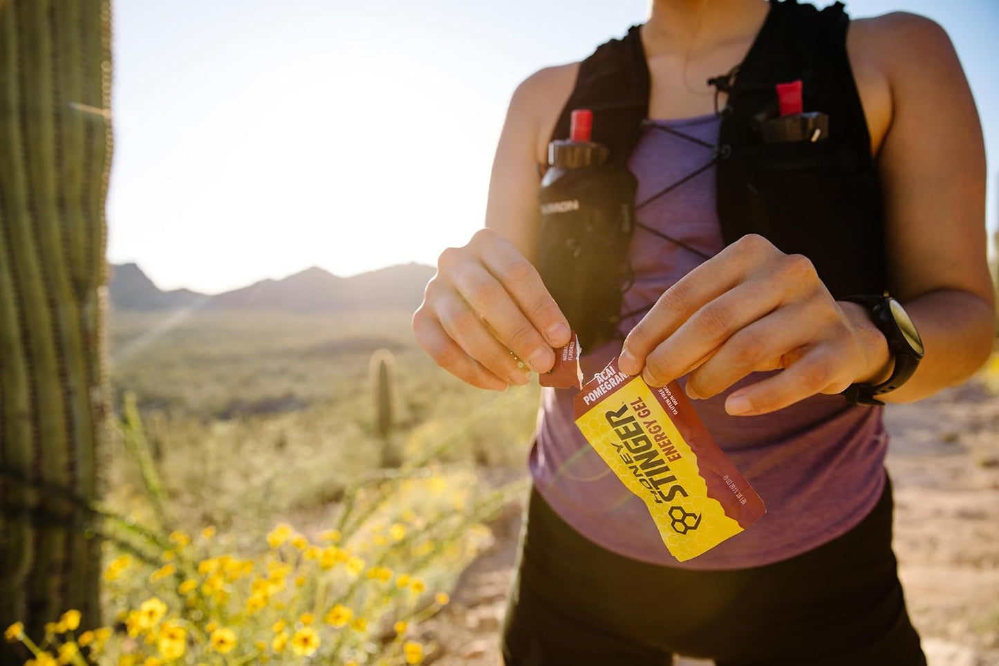 Honey Stinger Organic Acai Pomegranate Energy Gel | Gluten Free & Caffeine Free | For Exercise, Running and Performance | Sports Nutrition for Home & Gym, Pre and Mid Workout | 24 Pack, 31g