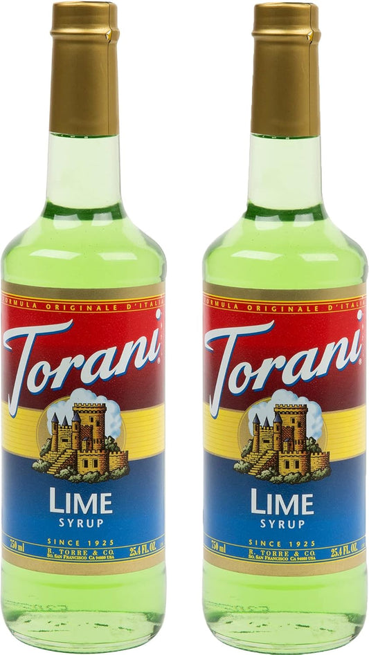 Torani Lime Flavour Syrup, 750ml bottle, 2 Pack, light green
