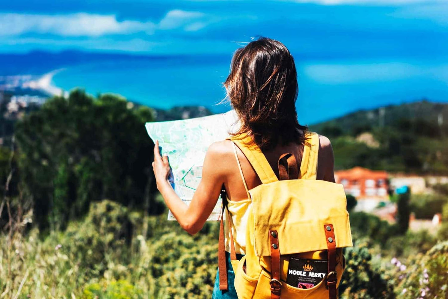 Noble Jerky 素食山核桃山胡桃口味 – 14克植物蛋白,非基因改造,無人工添加劑,高蛋白零食,3包(70克/袋)