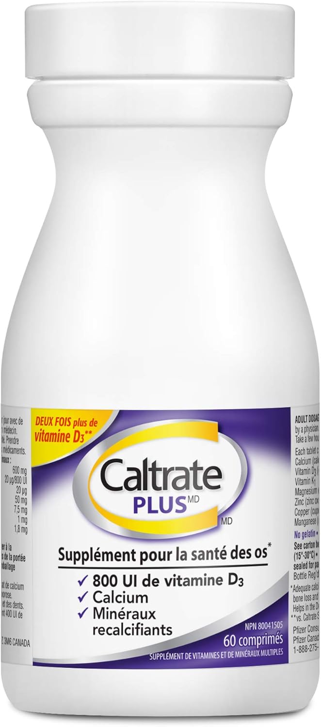 Caltrate Plus Vitamin D3 and Calcium Supplement, 600 mg Tablet, 60 Count
