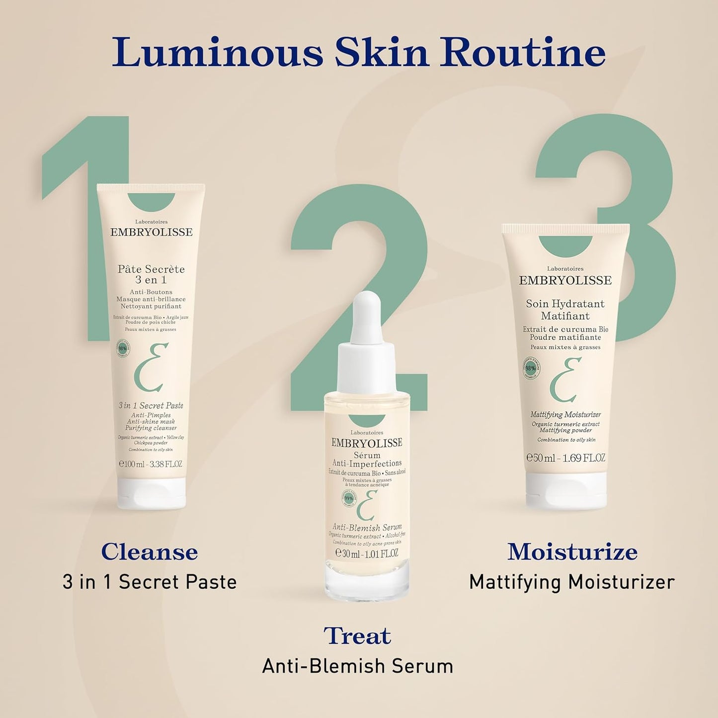 Embryolisse Mattifying Moisturizer – Lightweight Oil-Control Face Cream with Hydrating Glycerin – 50ml