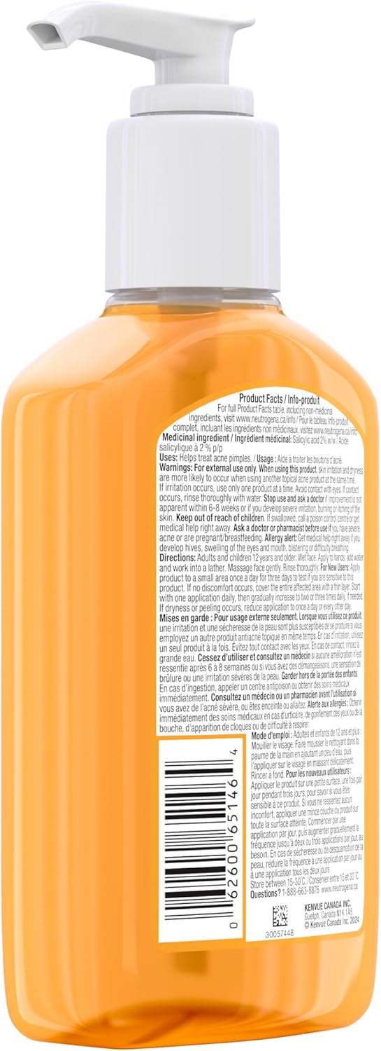 露得清無油祛痘無香型潔面乳,2% 水楊酸祛痘,每日無油祛痘潔面乳,適用於易長痘痘的皮膚,含水楊酸,269 毫升