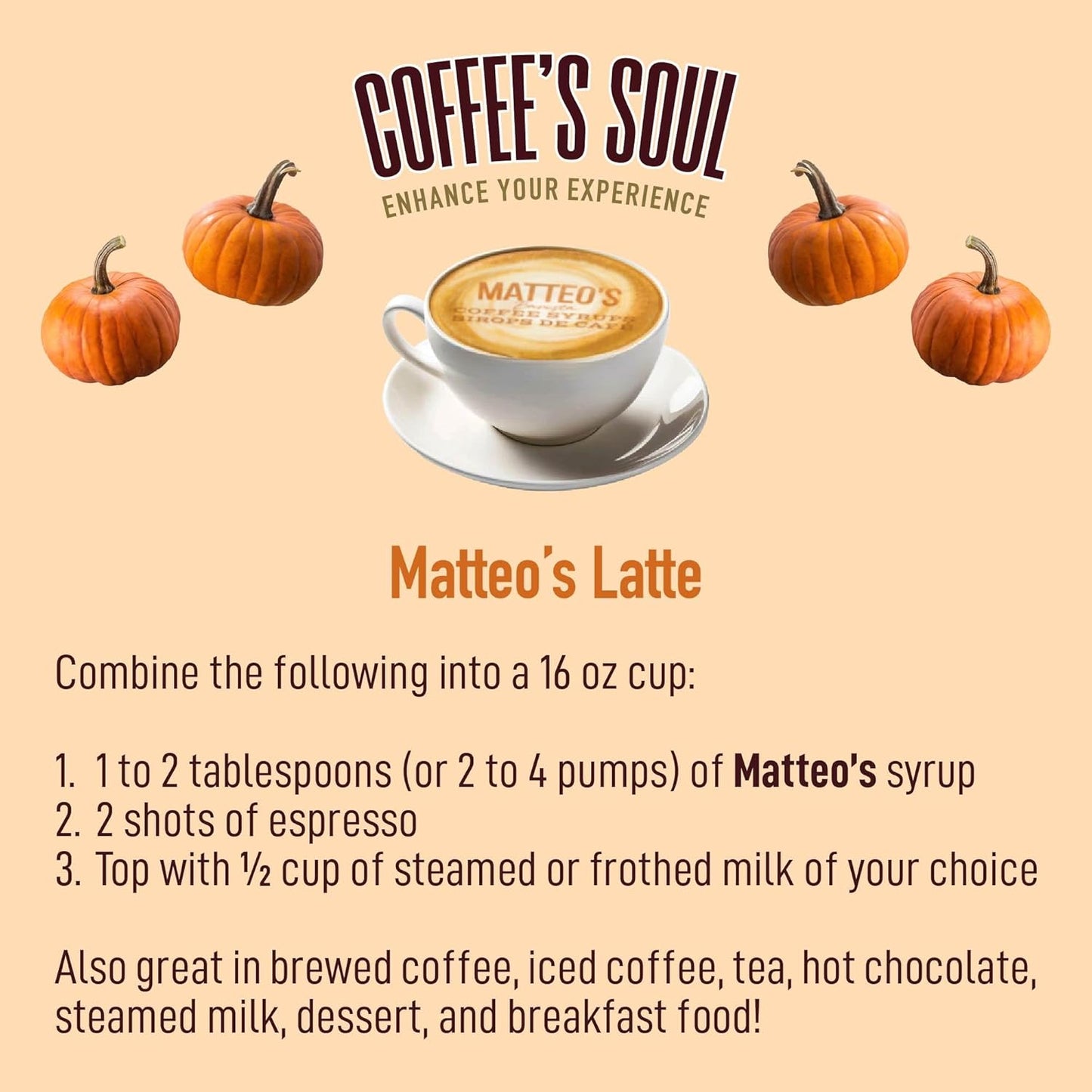 Matteo's Barista Style 无糖咖啡糖浆 - 4 种口味 Harvest 混合装,无卡路里,适合生酮饮食的咖啡糖浆和口味,美味咖啡糖浆,适合居家和工作时饮用的咖啡糖浆 25.4 盎司