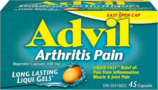 Advil 关节炎止痛药(45 片装)400 毫克布洛芬,消炎和暂时止痛