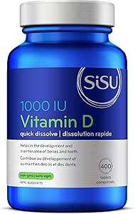 SISU 維生素 D 1000 IU,無味 | 對鈣的正常吸收和預防骨質流失至關重要 | 400 片微型速溶片 | 不含麩質、不含乳製品、非基因改造
