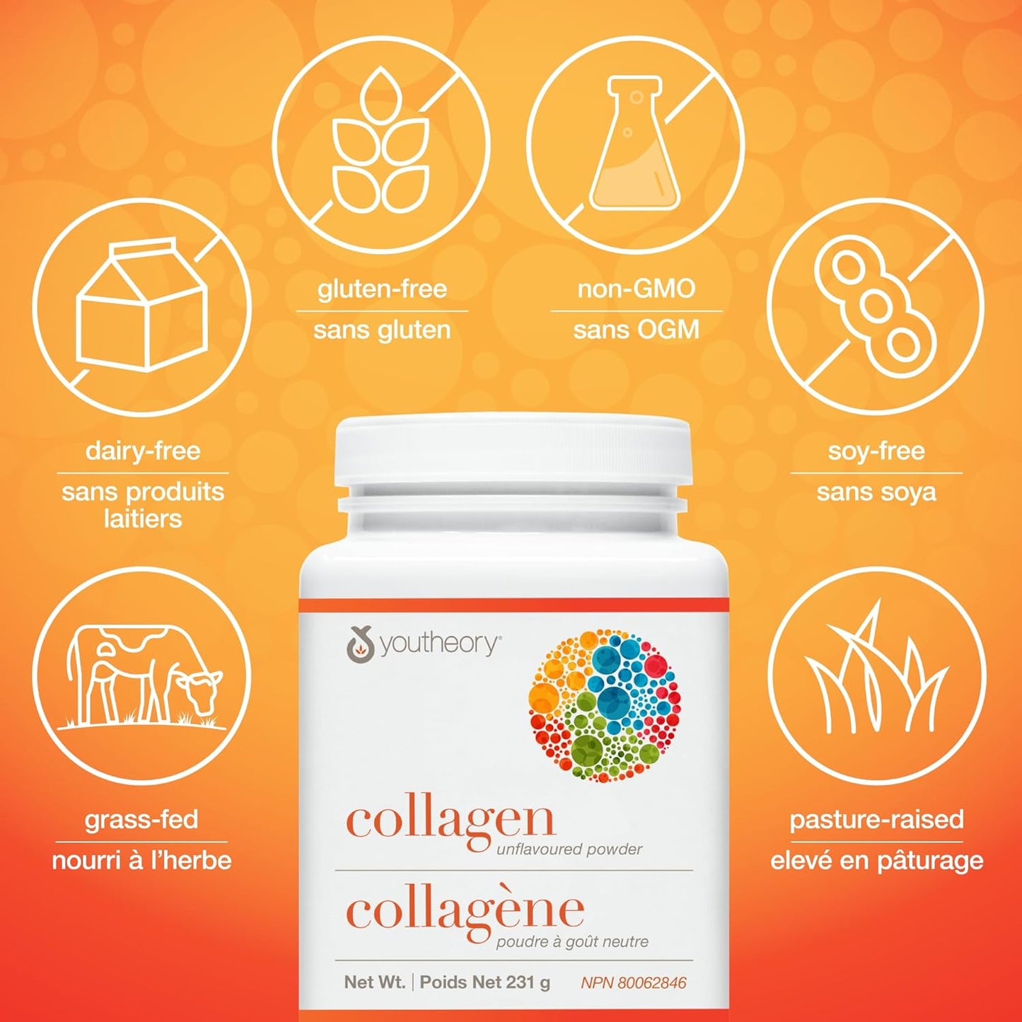 Youtheory Collagen Powder with Vitamin C and Biotin, Hydrolyzed Formula for Optimal Absorption, Skin, Hair, Nails and Joint Support, Unflavoured 231 g