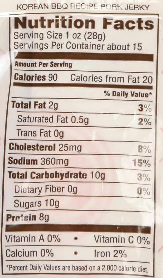 金岛天然风味猪肉干,韩式烧烤配方,14.5盎司