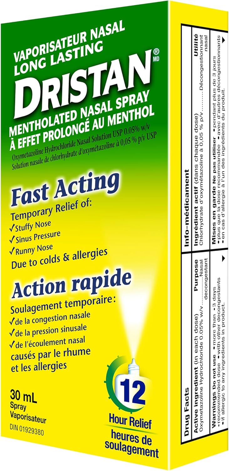 Dristan Long Lasting Menthol Spray 30ml, Clear