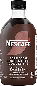 雀巢濃縮黑咖啡,濃縮咖啡,加入冰水和冷水可製作美式咖啡,加入牛奶可製作拿鐵,也可熱飲,口感濃鬱順滑,可回收,含咖啡因,0.5 公升