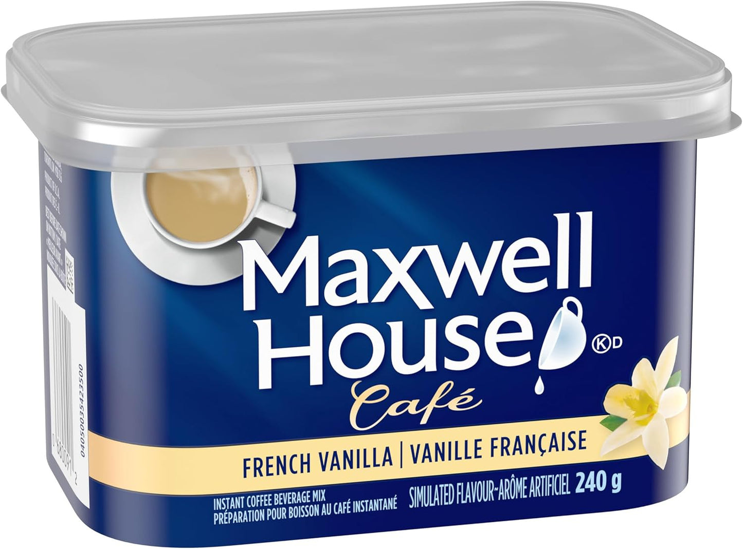 麦斯威尔咖啡法式香草味速溶咖啡饮料粉,8 支装,240 克罐装