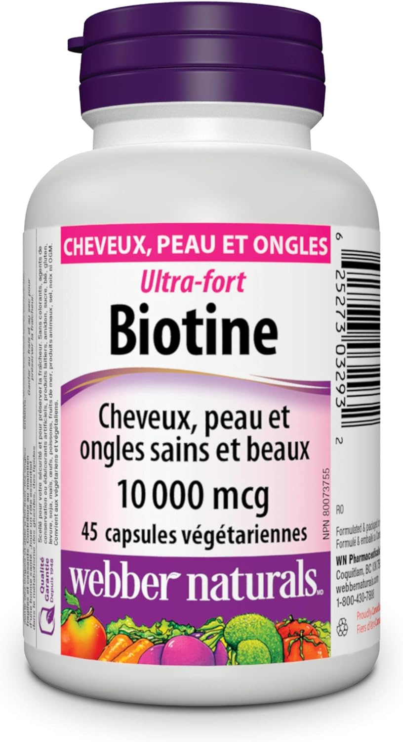Webber Naturals Collagen30 海洋生物彈性蛋白勝肽 + Webber Naturals 生物素 10,000 微克超強效