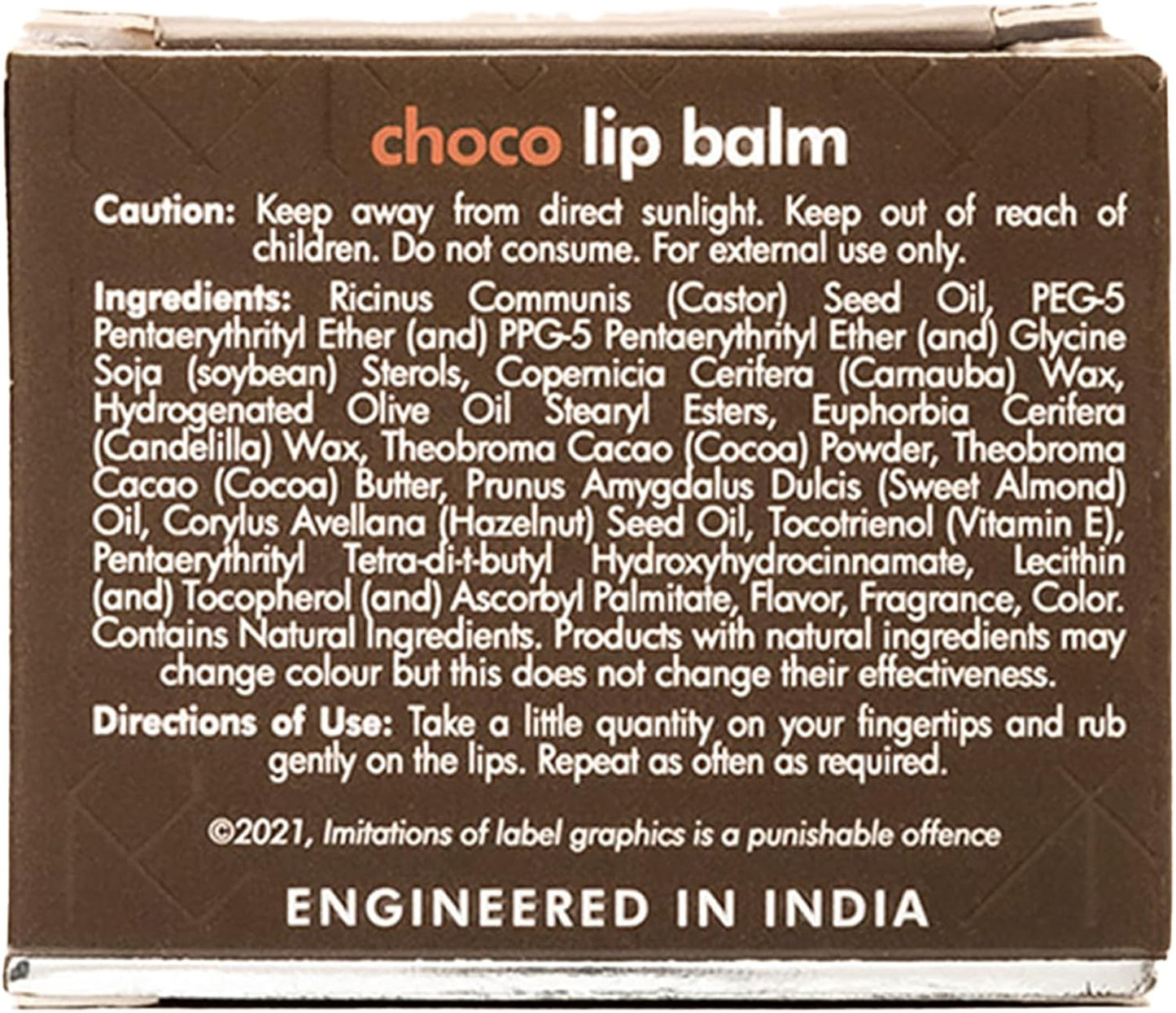 mCaffeine 深層保濕巧克力潤唇膏,用於修復乾燥和皸裂的嘴唇 - 24 小時保濕 | 男女適用唇部護理,含可可脂和榛子油 | 天然和純素(12 克)