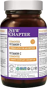 New Chapter 維生素 C + 接骨木果,含發酵維生素 C/全食物草本 + 膠原蛋白保護,30 片(1 包)