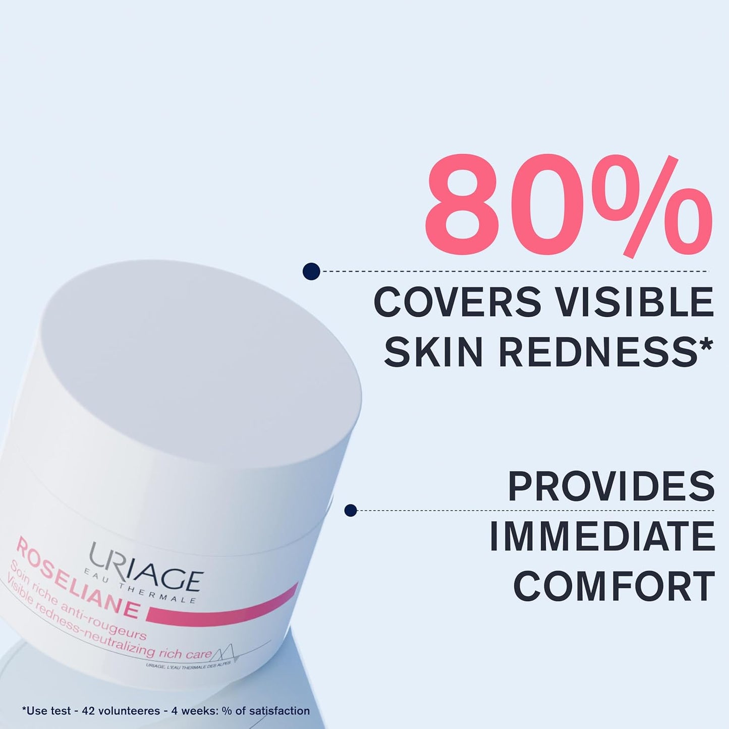 Uriage Roseliane Anti-Redness Rich Face Cream 1.7 fl.oz. | Hydrating Moisturizer for Sensitive Skin Prone to Redness | Skincare Treatment that Inhibits the Key Factors that Cause Rosacea/Couperose