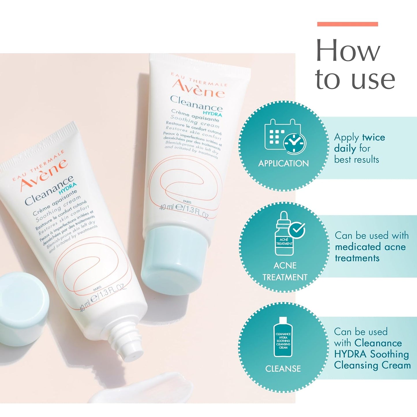 Eau Thermale Avene Clean-Ac Soothing Cream, 1.3 Fl Oz