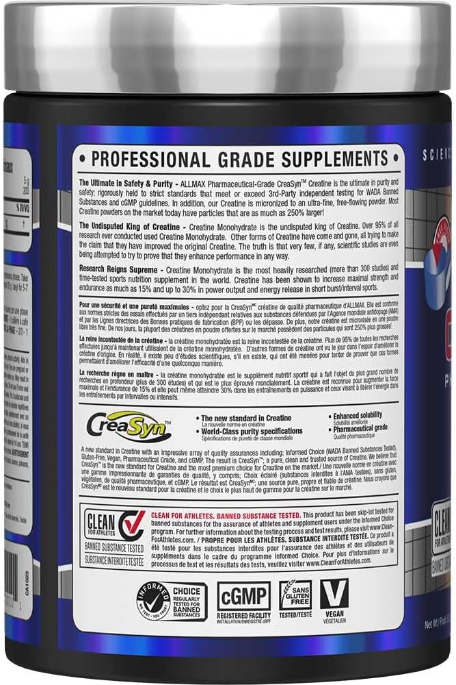 ALLMAX Nutrition - 肌酸粉 - 100% 纯微粉化肌酸一水合物 - 医药级肌酸,1000 克,1000 克