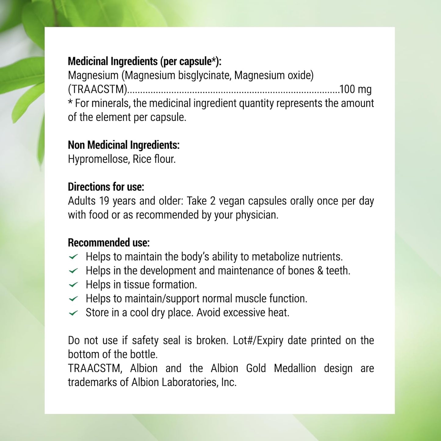 Nested Naturals 甘氨酸鎂螯合物 - 200 毫克螯合鎂補充劑,用於緩解肌肉痙攣、增強放鬆和改善睡眠支持 - 100% Albion TRACCS 緩衝甘氨酸鎂 - 120 粒純素鈣…