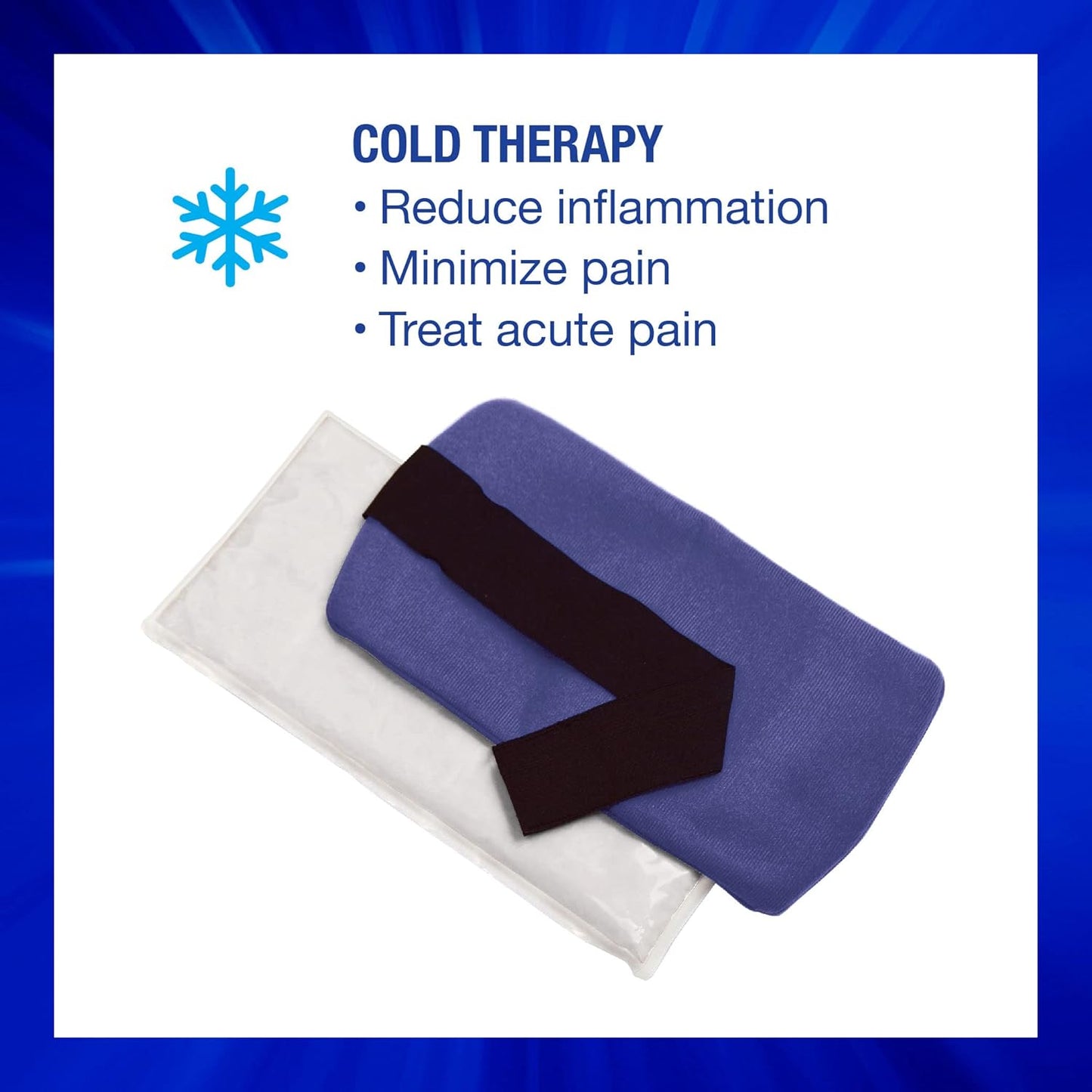 Thermipaq ICY Cold Pain Relief Wrap - Large 8x14 Thermal Clay Knee Ice Pack Wrap for Knee Pain Relief - Long Lasting - Adjustable Strap for Shoulders, Neck Pain Relief, Back Pain Relief, & Elbow