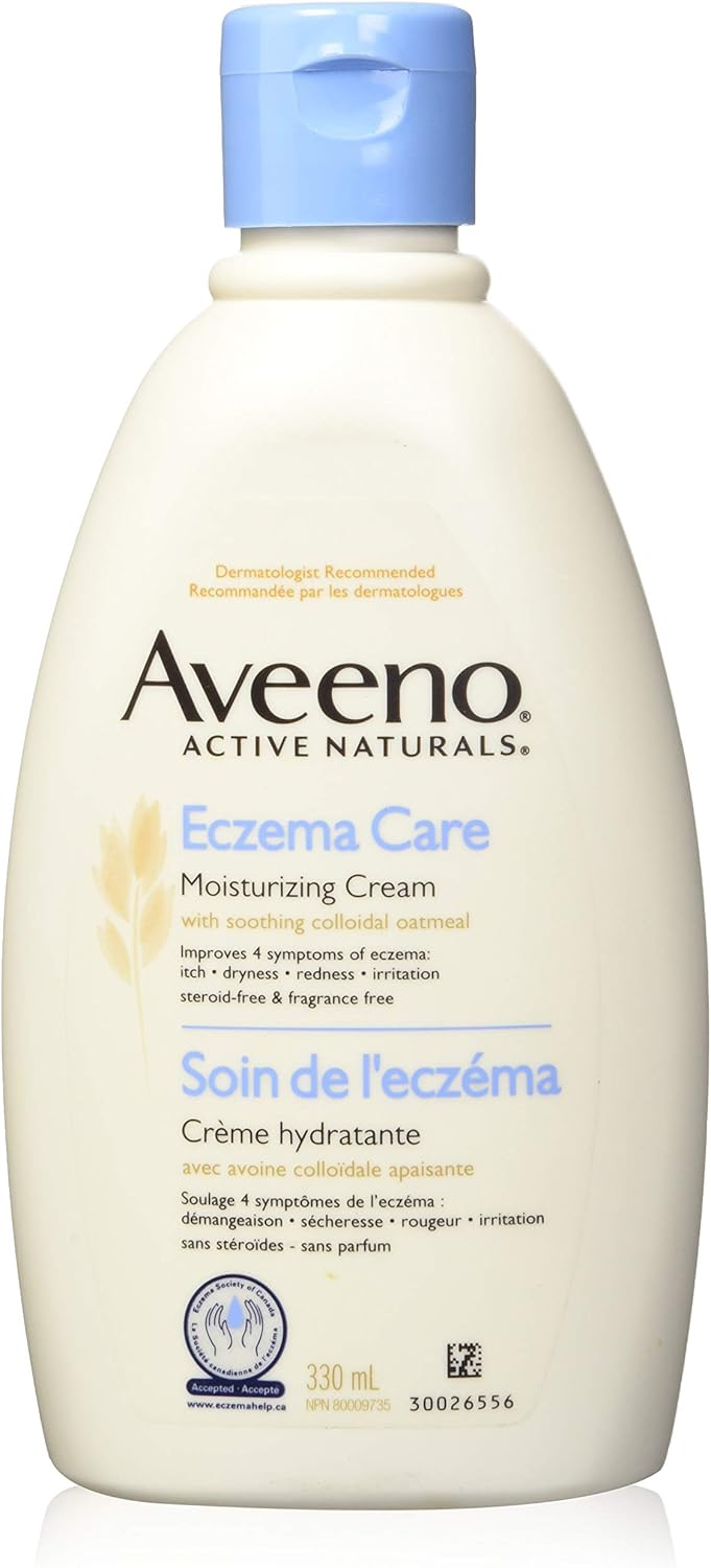 Aveeno Lotions 湿疹护理止痒膏、含胶体燕麦的湿疹治疗霜(311 克)和湿疹护理保湿霜(瘙痒皮肤、干性皮肤、敏感性皮肤、皮肤护理)330 毫升