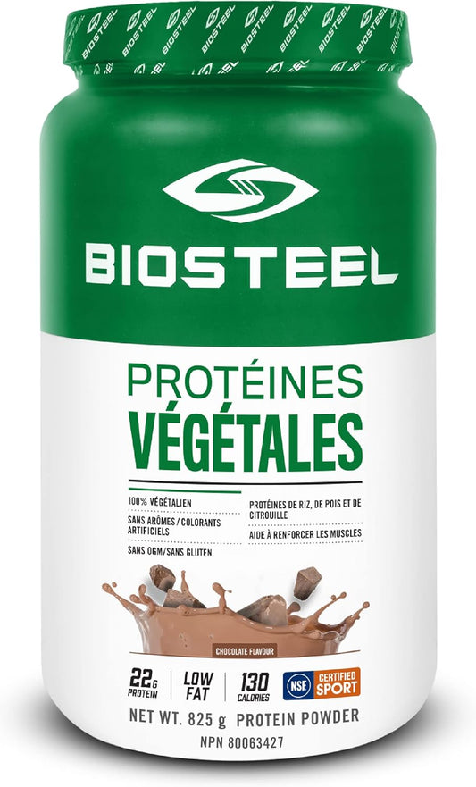 BioSteel 植物蛋白粉,巧克力味,25 份,纯素蛋白奶昔粉,含 22 克完整蛋白质,不含乳制品,无糖