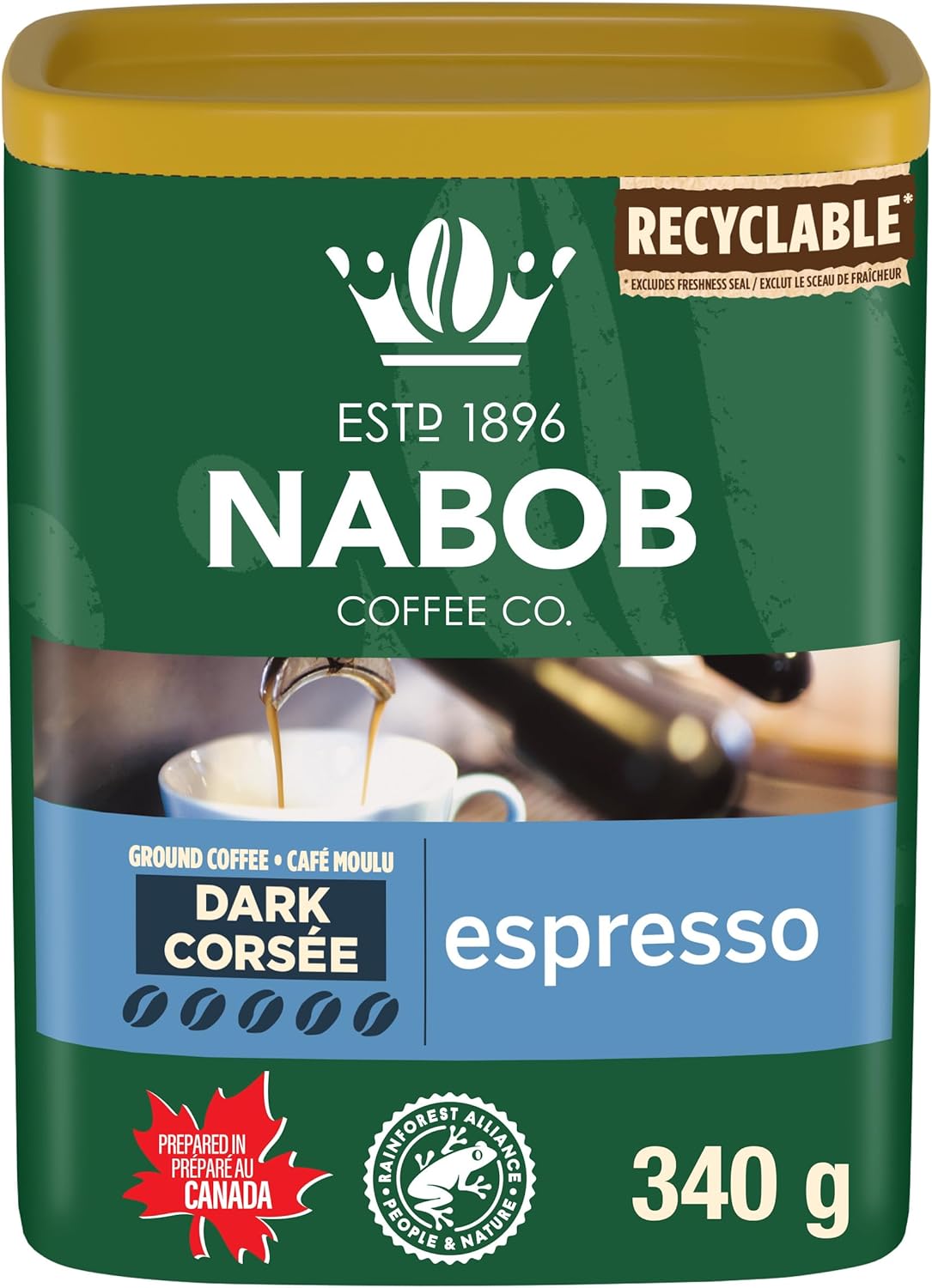 Nabob 深烘焙浓缩咖啡粉,340克罐装