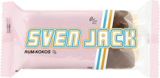 SvenJack Oat Bar Rum Coconut - 24 × 125g - Vegan Oatmeal Energy Bar with Rum & Coconut, High‑Fibre, Low‑Sugar, Gluten‑Free Tropical Flavor
