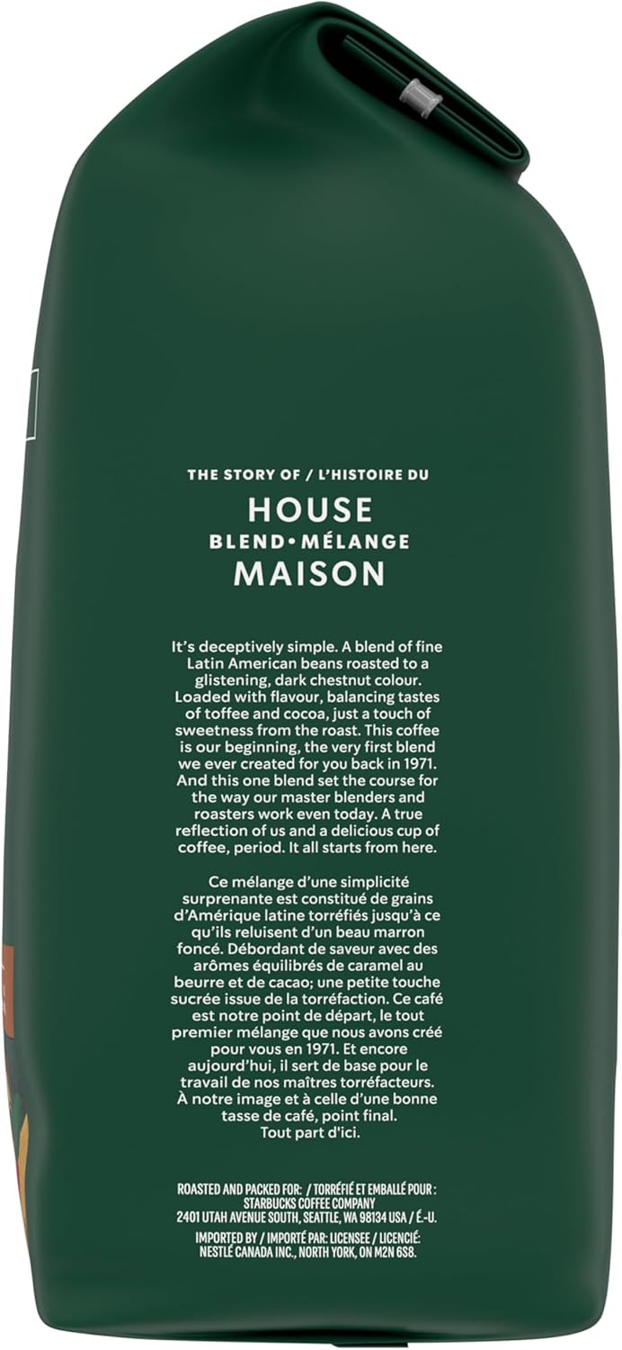 星巴克混合烘焙研磨咖啡,中度烘焙,口感顺滑均衡,采用 100% 阿拉比卡咖啡豆制成,适用于滴滤咖啡机、手冲咖啡机和法式压滤壶,793 克