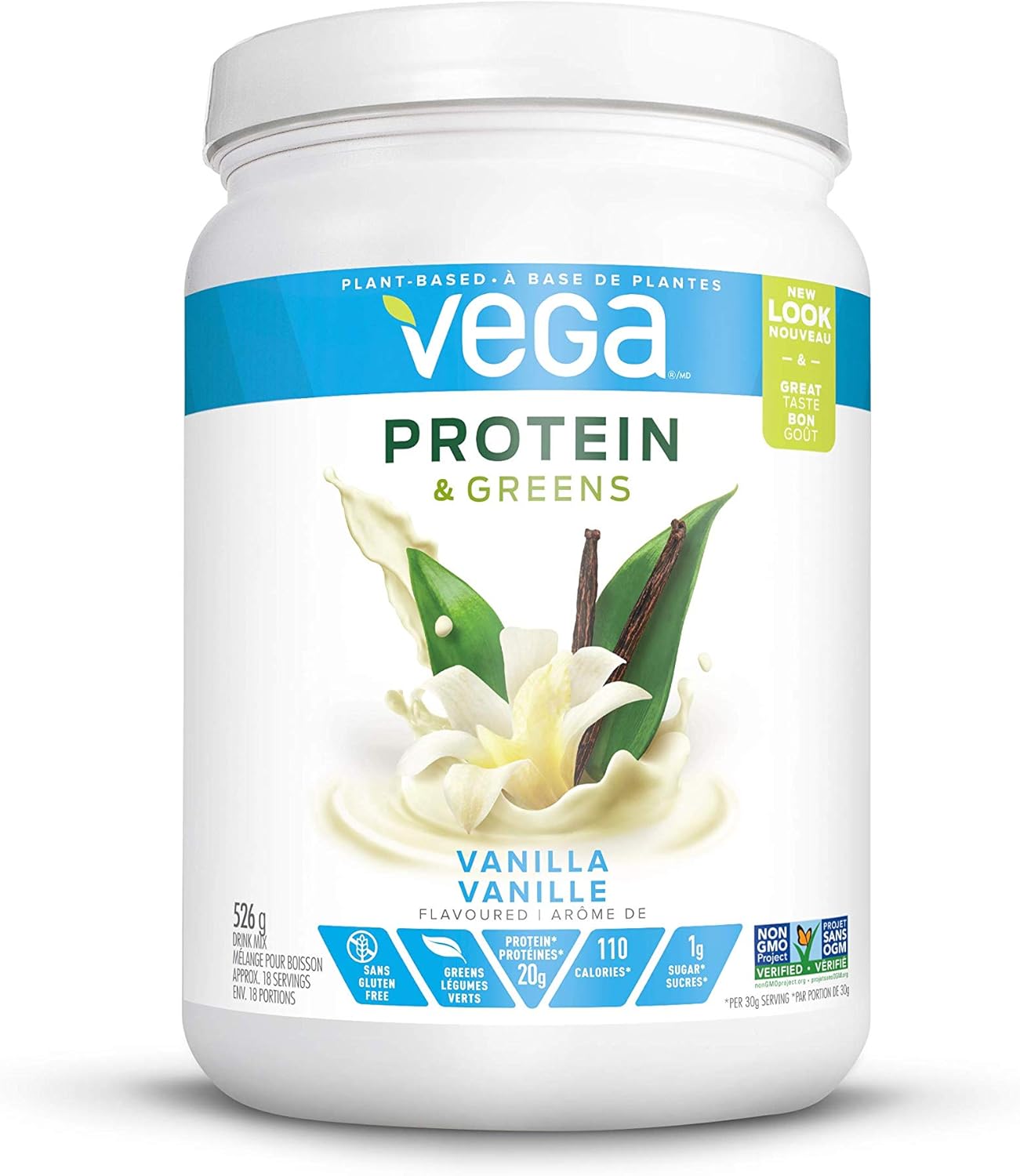 Vega Protein and Greens 香草+椰子杏仁(各18份)植物蛋白粉 | 男女适用豌豆蛋白