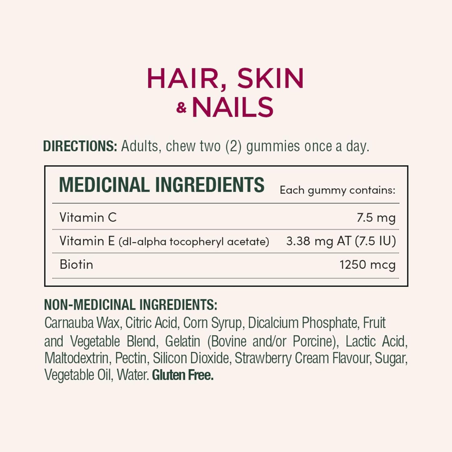 自然之寶頭髮、皮膚和指甲,有助於維持頭髮、皮膚和指甲的健康,幫助骨骼、牙齒、軟骨和牙齦的發育,促進傷口癒合,抗氧化劑,草莓奶油味,450 克