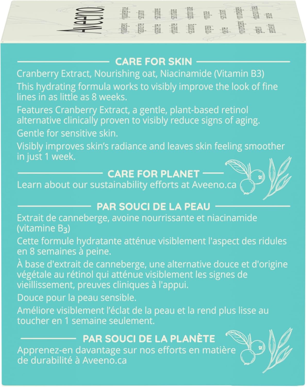 Aveeno Calm + Restore 抗衰老焕肤霜,燕麦、烟酰胺、天然视黄醇替代品,抗衰老干性皮肤保湿霜,无香型,50 毫升