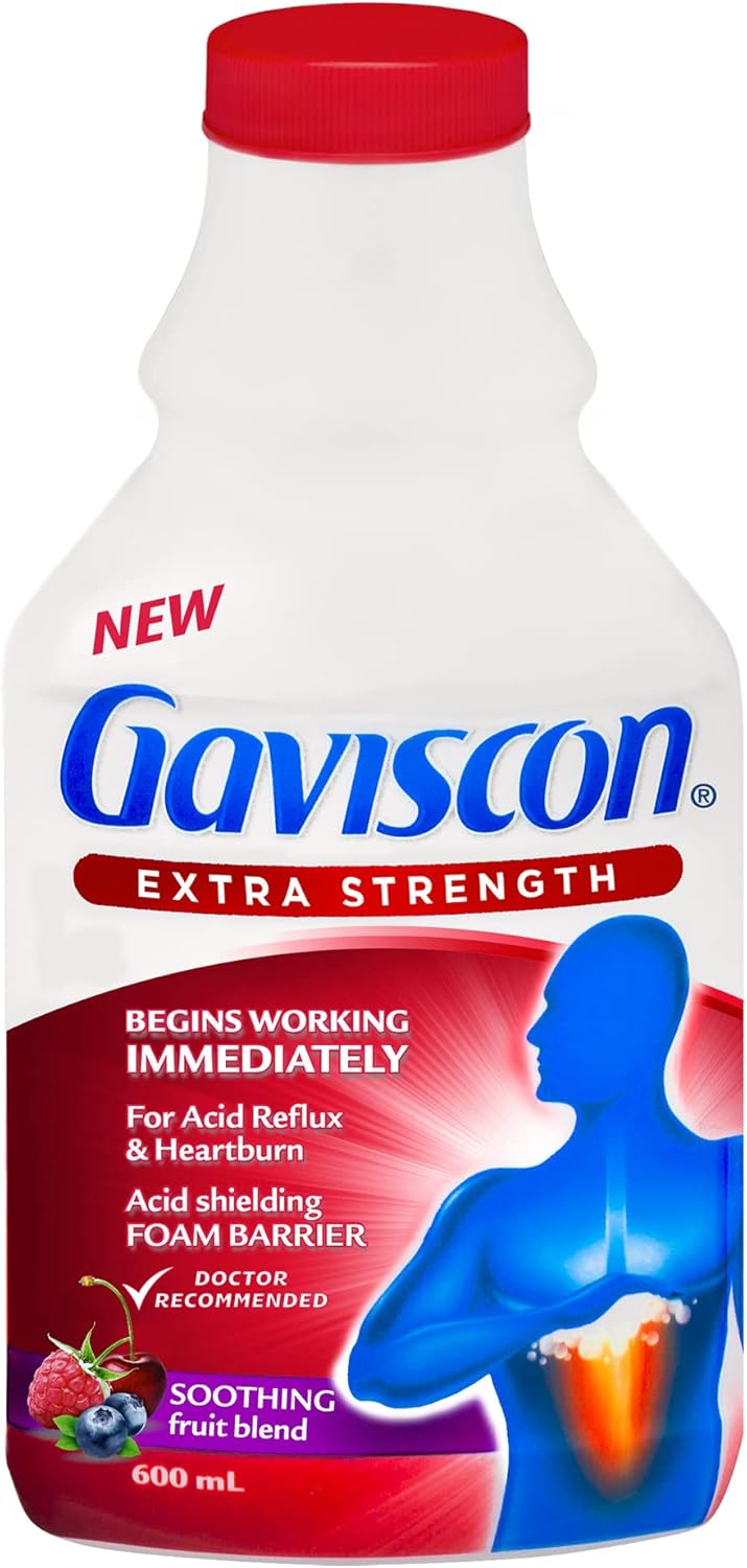 Gaviscon Extra Strength Tablets - 120 Count - Chewable Foaming Antacid Tablets for Day and Night & Liquid Extra Strength Antacid - 600 ml - Antacid Liquid for Day and Night Heartburn Relief