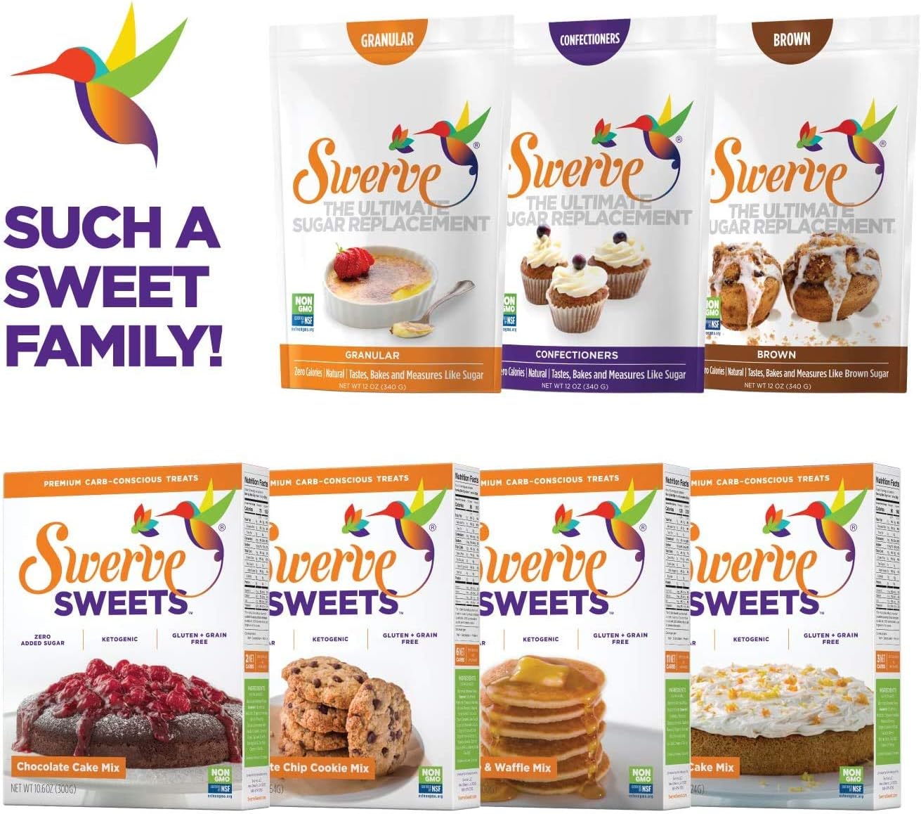 SWERVE Sweetener Bakers Bundle, Granular and Confectioners Combo Pack, 680 Grams