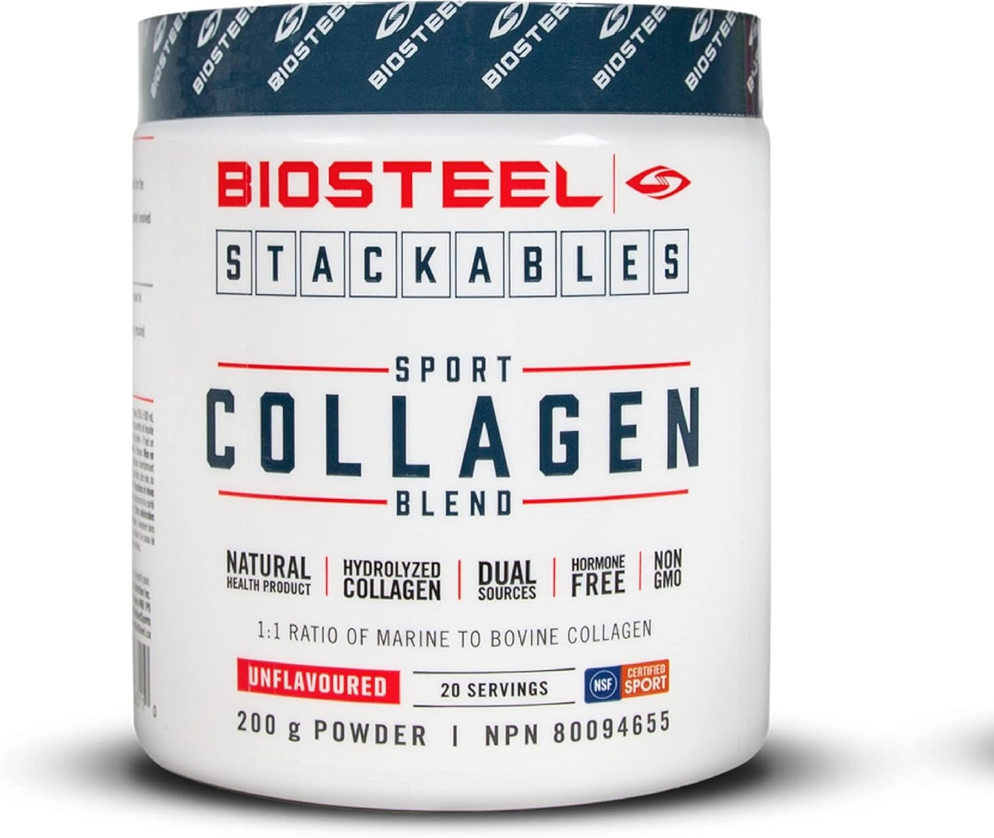 BioSteel 100% 乳清蛋白粉,rBGH 无激素非转基因运动后配方,香草味,25 份;BioSteel Stackables 运动胶原蛋白混合物,水解胶原蛋白非转基因配方,20 份