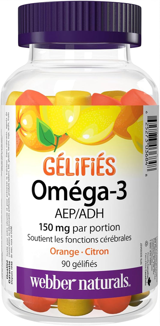 Webber Naturals Omega-3 软糖,90 粒,有助于维持大脑健康