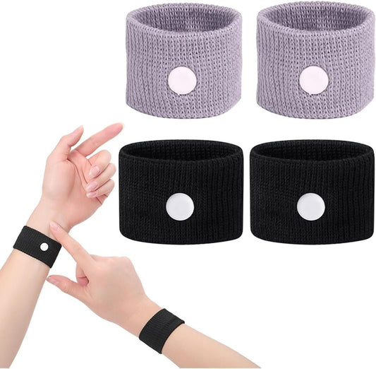 4 件装 防恶心腕带、恶心腕带、孕期晕动病腕带、缓解恶心或晨吐的指压腕带